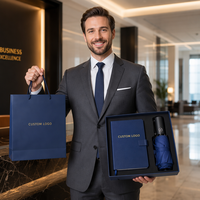 Ensemble de cadeaux professionnels de marketing : carnet en cuir PU avec logo personnalisé, gobelet isotherme, batterie externe, format A5, magnétique, papeterie de bureau