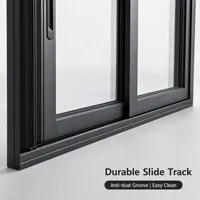 Ventana Corredera de Aluminio de Alta Calidad con Aislamiento Térmico, Vidrio Templado Resistente a Huracanes para Proyectos de Ingeniería