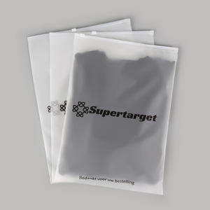 Custom Logo Printing Slide Matte Frosted Biodegradable Zipper Plastic Bag Clear Clothing Tshirt Poly Zip Bag With Own Logo