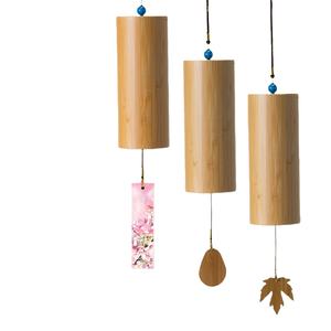 Carillon à vent à manivelle, instrument de musique en bambou japonais, pour jardin extérieur, yoga, décoration intérieure, guérison - Product Image 1