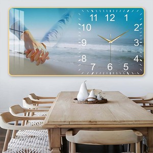 <span class=keywords><strong>Reloj</strong></span> de Pared con Pintura Artística de Escena Tropical de Playa - <span class=keywords><strong>Reloj</strong></span> de Pared con Marco de PVC para Decoración de Sala de Estar - Product Image 3