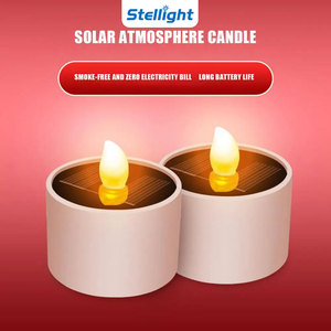Petit panneau <span class=keywords><strong>solaire</strong></span> sans flamme étanche IP65 pour l'extérieur Bougies chauffe-plat LED de jardin rechargeables pour la décoration de la maison et des fêtes - Product Image 2
