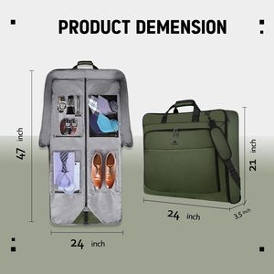 Free Sample Custom Foldable Non Woven Suit Cover Fabric <b>Garment</b> <b>Bag</b> Custom logo Dress <b>Garment</b> Suit Cover Packing clear Window - Product Image 3