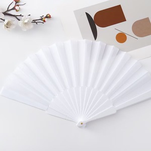 Custom Pp Plastic Hand Fan Handle Foldable Fans National Flag Manual Craft for Independence Day