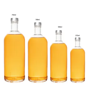 Пользовательские Премиум Виски 750 мл спиртные бутылки Круглые Пустые в форме кремня стеклянные бутылки для Винди для виски