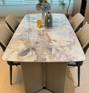 Dessus <span class=keywords><strong>de</strong></span> table en marbre naturel veiné léger <span class=keywords><strong>de</strong></span> luxe pour matériaux <span class=keywords><strong>de</strong></span> construction, décoration intérieure résidentielle commerciale - Product Image 1