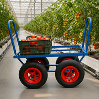 Chariot de récolte en acier thermolaqué à 4 roues pour serres – Vente en gros