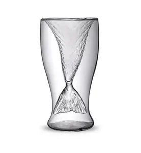 Прозрачный стеклянный стакан с хвостом русалки, креативная Хрустальная кружка для вина с рыбьим хвостом, жаропрочные стеклянные барные чашки, 00 мл