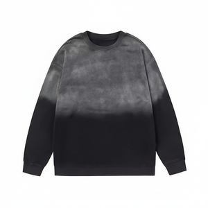เสื้อสเวตเตอร์คอกลมแขนยาวสำหรับผู้ชายผ้าคอตตอน360Gsm วินเทจไซส์ใหญ่พิเศษซักกรดแบบปักลายสำหรับฤดูหนาว - Product Image 1