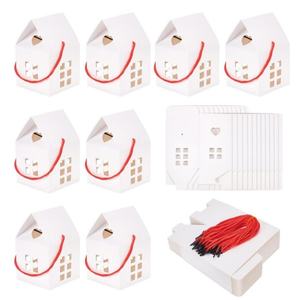 Boîtes à bonbons en forme de <span class=keywords><strong>maison</strong></span>, boîtes cadeaux en papier kraft, sacs à friandises en carton pour mariage, baby shower, fête d'anniversaire - Product Image 2