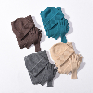 Jxwatcher – Ensemble 3 pièces hiver pour <span class=keywords><strong>femme</strong></span> : <span class=keywords><strong>bonnet</strong></span>, écharpe longue et <span class=keywords><strong>gants</strong></span>, personnalisable avec logo, épais et chaud, idéal pour l'extérieur et les loisirs - Product Image 1