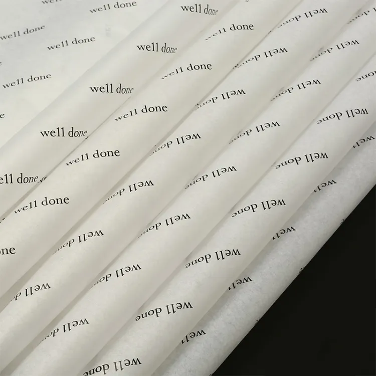 Gedrukt Merklogo Custom Tissue Papier, Aanpassen Patroon Tekst Pakket Papier Gerecycled Cadeaupapier-