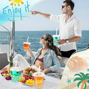 Gobelets jetables pour jus de fruits, très demandés, 16oz, 24oz, 32oz, en plastique transparent avec couvercle - Product Image 3