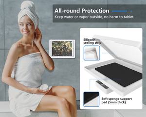 MoKo 360 Étui rotatif pour <span class=keywords><strong>tablette</strong></span> de salle de bain <span class=keywords><strong>Support</strong></span> mural en ABS résistant à l'eau pour <span class=keywords><strong>tablette</strong></span> de douche pour iPad 10.2 - Product Image 4