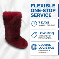 Bottes de neige en fausse fourrure moelleuse pour femmes, vente en gros, logo personnalisé, directement de l'usine, bottes d'hiver fourrées, antidérapantes, mi-mollet