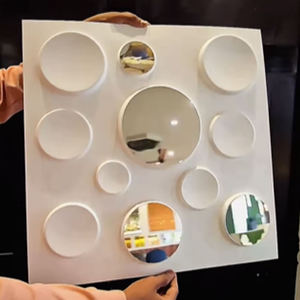 Panneau mural 3D en PVC ignifuge moderne, miroir or/argent, imperméable, pour hôtel, villa, appartement, <span class=keywords><strong>décoration</strong></span> de salon - Product Image 4
