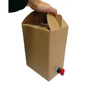 Disposable Kraft Paper Corrugated Board Coffee Bag In Box Carton With Valve Dispenser Bib Bag Inside Box