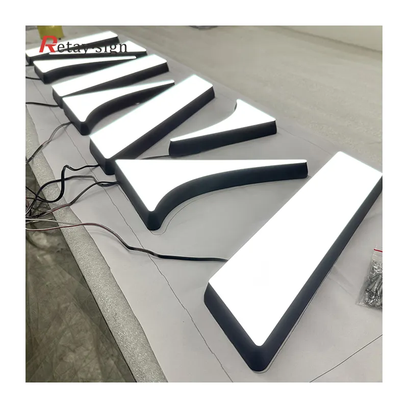 Custom outdoor with led light for numbered sign board 3d acrylic front lit channel led letters