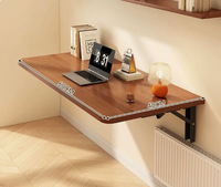 Table pliante murale gain de place en bois, bureau pliable pour poste de travail informatique à domicile
