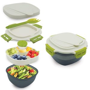 Set Portapranzo da 1,2L con 5 Pezzi, Forchetta e Contenitore per Condimenti, Adatto per Microonde - Product Image 1