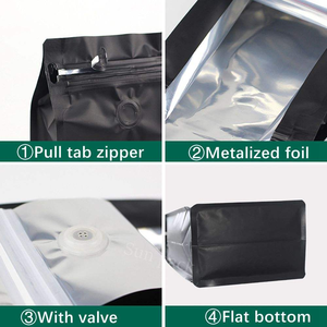 En stock : 50 sachets de café de 125g, 250g, 500g, 1000g avec valve, sacs à fond plat écologiques, résistants à l'humidité, de haute qualité - Product Image 3