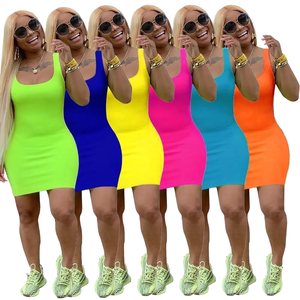 Vestidos casuales de satén sin mangas para mujer Color sólido Verano <span class=keywords><strong>Maxi</strong></span> con cintura imperio Transpirable Lavable Frontal Impresión digital - Product Image 4