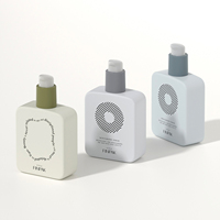 Botella de Vidrio Cuadrada Mate de 100 ml con Bomba, Envase Cosmético Vacío para Loción o Suero, con Logotipo Personalizado