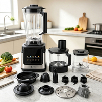 Blender Multifungsi Layar Sentuh Digital Stainless Steel Komersial Rumah Tangga Blender Smoothie Pabrik OEM Grosir