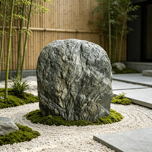 Pierre naturelle verte, roche paysagère, granit vert, roche décorative pour jardin extérieur, roche durable, élément de jardin vertical - Product Image 2