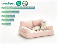 Lit pour animaux de compagnie rose de luxe très vendu, canapé-lit portable pour chien, coussin de luxe facile à nettoyer, livraison directe