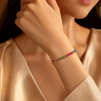 Pulsera Bohemia de Acero Inoxidable con Cuentas Multicolores para Mujer, Joyería de Playa Bohemia, Joyería de Acero Inoxidable Bohemia