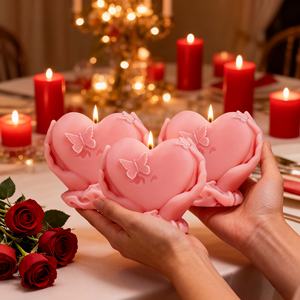 قوالب شموع سيليكون جديدة لعام 2026 لديكور المنزل في عيد الحب، قوالب شموع على شكل قلب، قوالب راتنج لصنع الشموع يدويًا، قوالب جبس - Product Image 1