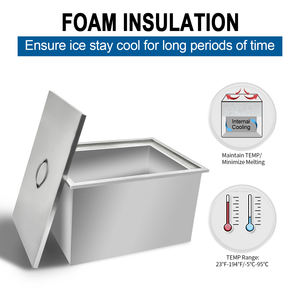 Équipement de cuisine de café réservoir à glace intégré réservoir de stockage de glace isolé en acier inoxydable seau à glace - Product Image 3