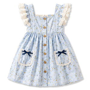 Vestido de Verano para Niñas, Simple y Versátil, Modelo 2026.4, Origen CN;GUA, Vestido Largo de Moda para Niñas - Product Image 1