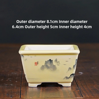 Yixing Pot Bonsai keramik mengkilap, Pot Bonsai klasik pola gaya Tiongkok untuk rumah atau taman dengan sukulen bunga kecil
