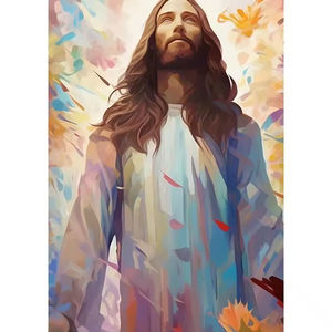 Abstracto cristiano religioso inspiración Art Deco Jesús retrato lienzo póster para sala de estar dormitorio decoración de pared del hogar arte - Product Image 6