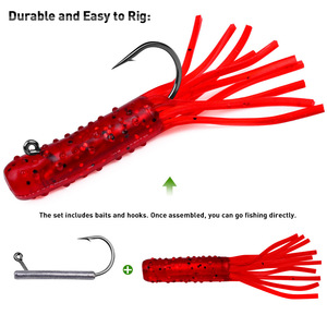 Kit de leurres souples Ned Rig personnalisés en usine, 40 pièces/boîte, leurres souples salés et parfumés avec têtes de jig pour la pêche au bar, au walleye et au perch - Product Image 4