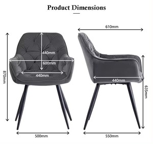 Velours doux nordique épais <span class=keywords><strong>Vienne</strong></span> Italie fauteuil de luxe maquillage moderne ongles Designer maison Restaurant salon salle à manger chaise - Product Image 3