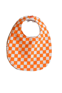 Bavoir pour bébé à carreaux en coton doux orange et blanc Offre Spéciale pinces à sucette assorties bavoirs pour bébé - Product Image 3