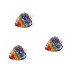 Colgante de Chakra con forma de corazón, colgante de piedra - Product Image 1
