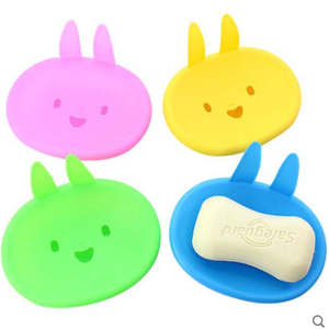 Cute Bunny <b>Soap</b> <b>Dish</b> Double Layer Draining Plastic Bathroom <b>Soap</b> <b>Holder</b> Travel Use - Product Image 5