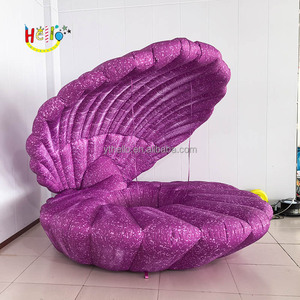 Accesorios de escenario con tema oceánico, Concha inflable púrpura para decoración de escenario - Product Image 3