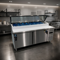 Station de préparation de salades à refroidissement rapide haute performance, refroidisseur sous comptoir pour bacs Gastronorm GN, idéal pour les bars à jus