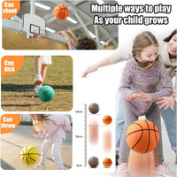 Ballon de basketball silencieux en polyuréthane, nouvelle version améliorée, pour jeu d'arcade et entraînement en intérieur