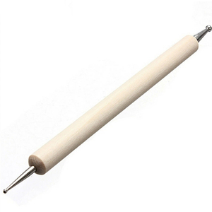Lot de 5 stylos à double embout pour nail art, manche en bois et métal, outils pour la décoration de fleurs et strass pour la manucure - Product Image 6