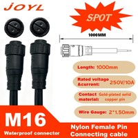 Connecteur de câble étanche JOYL CE M16, prise femelle 2 broches 2x1,5mm 250V 10A 1M pour cadre de panneau solaire automobile
