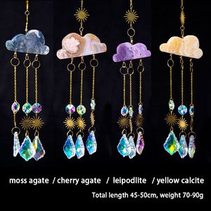 Cristalli all'ingrosso cherry agate cloud sun catcher healing stone campanelli eolici in <span class=keywords><strong>cristallo</strong></span> di quarzo - Product Image 5