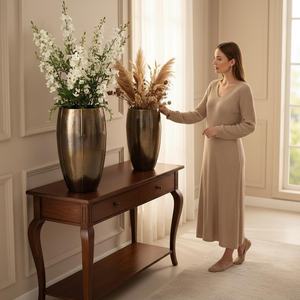 Pot en céramique avec trous de drainage, finition émaillée, durable pour une utilisation en intérieur/extérieur, pour plantes fleuries/vertes de sol et de jardin - Product Image 4