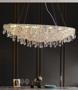 Zeal Lighting sala de estar moderna de lujo gota de lluvia araña de cristal luz de techo para la venta - Product Image 5