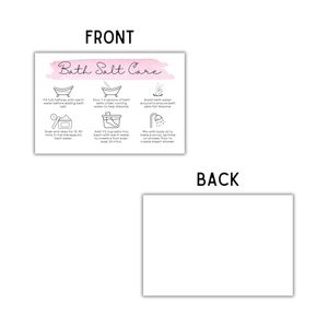 Bath salt care instructions card label container jar wholesale customer packaging spoon <b>bag</b> label - Product Image 2